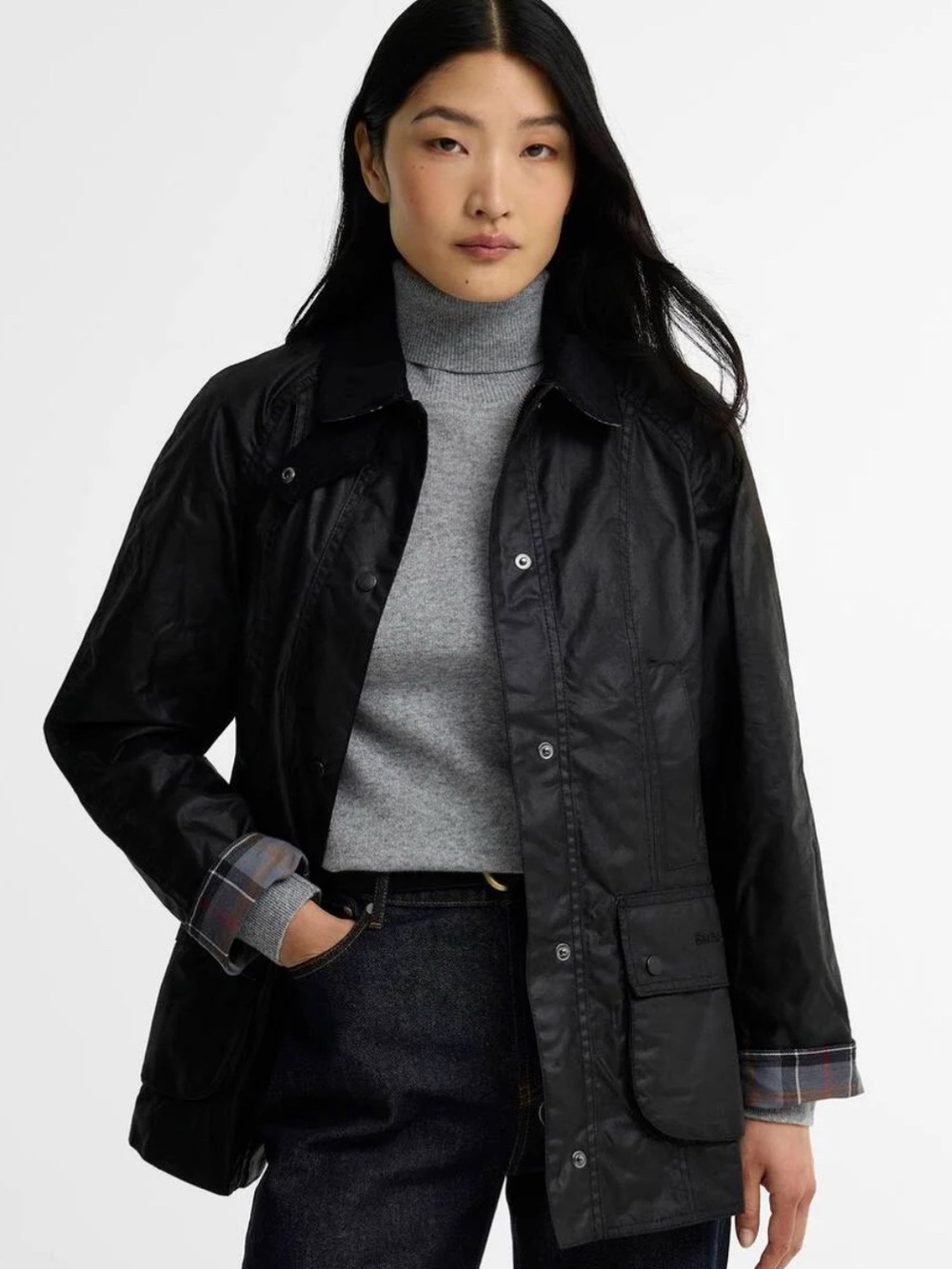 Beadnell® Waxed Jacket in Classic Black